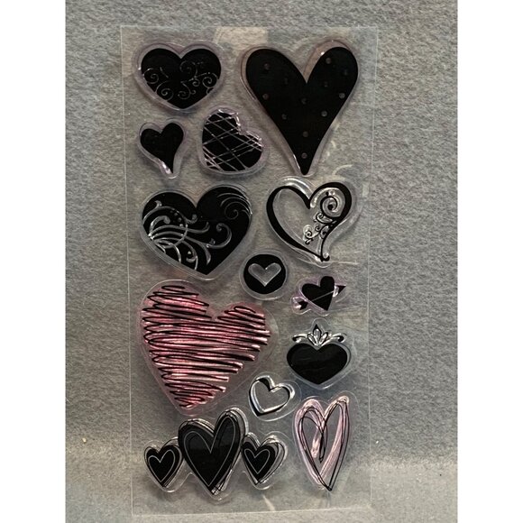 Assorted Heart Acrylic Cling Stamps for Scrapbooking Journaling & Crafts - Picture 1 of 3